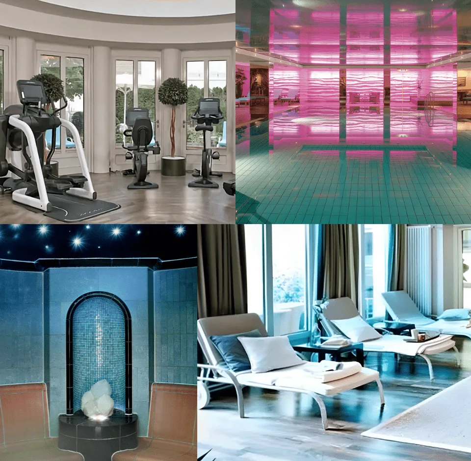 Training area · The Grand Elysee Hotel in Hamburg: spa, pool & deluxe luxury!
