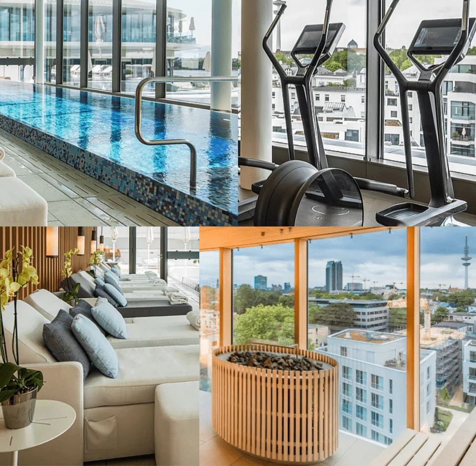 Training area · Rooftop-Pool in Hamburg: The Fontenay Spa an der Alster