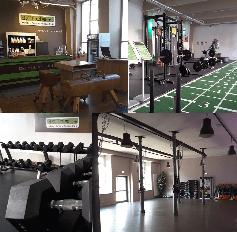 Trainingsbereich · 37° C Indoor Outdoor Fitness Club